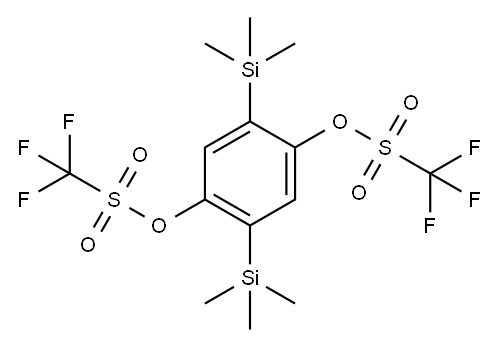 2,5-ビス(トリメチルシリル)-1,4-フェニレンビス(トリフルオロメタンスルホナート) 化学構造式