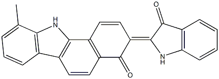 4H-Benzo[a]carbazol-4-one, 3-(1,3-dihydro-3-oxo-2H-indol-2-ylidene)-3,11-dihydro-10-methyl- Structure