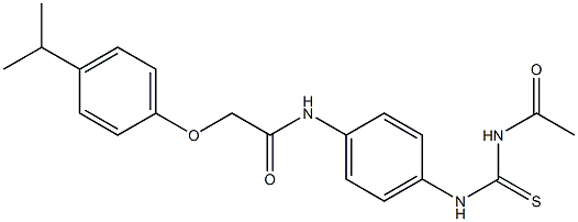 N-(4-{[(acetylamino)carbothioyl]amino}phenyl)-2-(4-isopropylphenoxy)acetamide Struktur