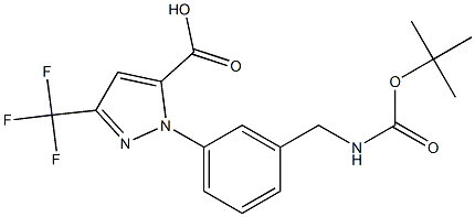 1-[3-[[[(1,1-DIMETHYLETHOXY)CARBONYL]AMINO]METHYL]PHENYL]-3-(TRIFLUOROMETHYL)-1H-PYRAZOLE-5-CARBOXYLIC ACID,640287-99-6,结构式