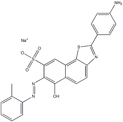Naphtho[2,1-d]thiazole-8-sulfonic acid, 2-(4-aminophenyl)-6-hydroxy-7-[(2-methylphenyl)azo]-, monosodium salt Structure