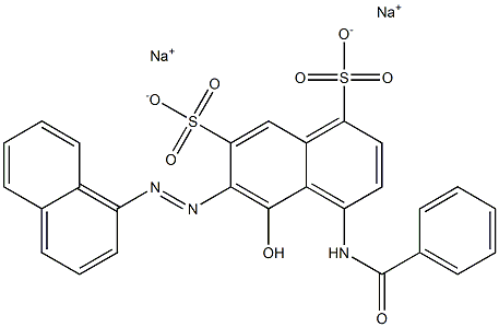 1,7-Naphthalenedisulfonic acid, 4-(benzoylamino)-5-hydroxy-6-(1-naphthalenylazo)-, disodium salt Structure