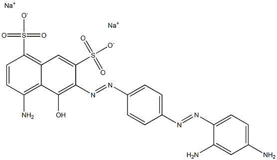 1,7-Naphthalenedisulfonic acid, 4-amino-6-[[4-[(2,4-diaminophenyl)azo]phenyl]azo]-5-hydroxy-, disodium salt 化学構造式