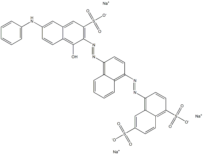 1,6-Naphthalenedisulfonic acid, 4-[[4-[[1-hydroxy-6-(phenylamino)-3-sulfo-2-naphthalenyl]azo]-1-naphthalenyl]azo]-, trisodium salt Structure