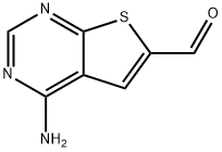 4-Aminothieno[2,3-d]pyrimidine-6-carbaldehyde 化学構造式