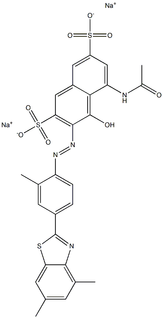 2,7-Naphthalenedisulfonic acid, 5-(acetylamino)-3-[[4-(4,6-dimethyl-2-benzothiazolyl)-2-methylphenyl]azo]-4-hydroxy-, disodium salt 化学構造式