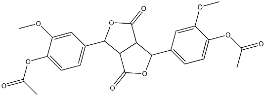 4-{4-[4-(acetyloxy)-3-methoxyphenyl]-3,6-dioxotetrahydro-1H,3H-furo[3,4-c]furan-1-yl}-2-methoxyphenyl acetate Structure