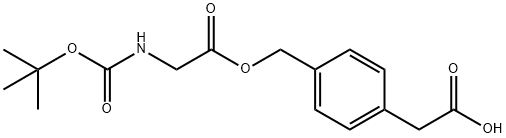 2-(4-(((((叔丁氧基羰基)甘氨酰)氧基)甲基)苯基)乙酸,67521-49-7,结构式