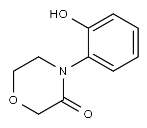 4-(2-hydroxyphenyl)morpholin-3-one Struktur