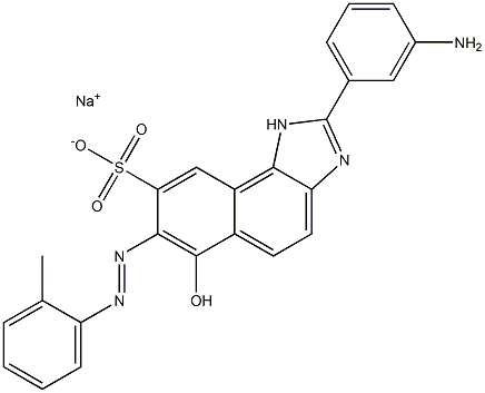 1H-Naphth[1,2-d]imidazole-8-sulfonic acid, 2-(3-aminophenyl)-6-hydroxy-7-[(2-methylphenyl)azo]-, monosodium salt Struktur
