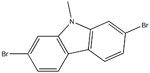 2,7-ジブロモ-9-メチル-9H-カルバゾール 化学構造式