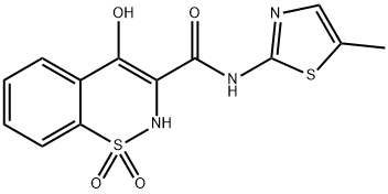 4-hydroxy-N-(5-methylthiazol-2-yl)-2H-benzo[e][1,2]thiazine-3-carboxamide 1,1-dioxide, 71125-40-1, 结构式