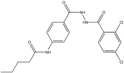 N-(4-{[2-(2,4-dichlorobenzoyl)hydrazino]carbonyl}phenyl)pentanamide Struktur