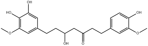 3-Heptanone, 7-(3,4-dihydroxy-5-methoxyphenyl)-5-hydroxy-1-(4-hydroxy-3-methoxyphenyl)- 结构式