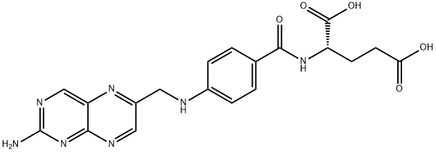 Glutamic acid, N-[4-[[(2-amino-6-pteridinyl)methyl]amino]benzoyl]-, 728946-34-7, 结构式