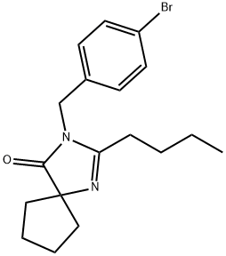1,3-Diazaspiro[4.4]non-1-en-4-one, 3-[(4-bromophenyl)methyl]-2-butyl- Structure