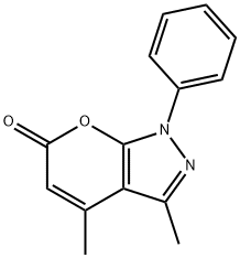 3,4-二甲基-1-苯基吡喃并[2,3-C]吡唑-6(1H)-酮 结构式