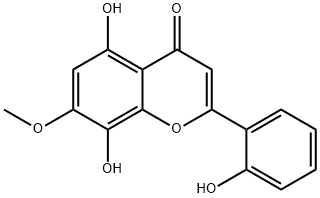 4H-1-Benzopyran-4-one, 5,8-dihydroxy-2-(2-hydroxyphenyl)-7-methoxy- 结构式