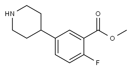 methyl 2-fluoro-5-piperidin-4-ylbenzoate Struktur