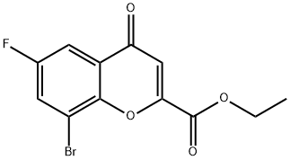 4H-1-Benzopyran-2-carboxylic acid, 8-bromo-6-fluoro-4-oxo-, ethyl ester 结构式