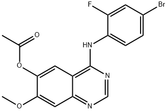4-((4-bromo-2-fluorophenyl)amino)-7-methoxyquinazolin-6-yl acetate Struktur