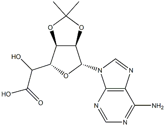 1-(6-氨基-9H-嘌呤-9-基)-1,5-二脱氧-2,3-O-(1-甲基亚乙基)-BETA-D-呋喃核己糖醛酸, 811431-33-1, 结构式