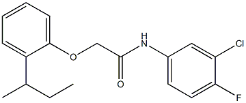 2-[2-(sec-butyl)phenoxy]-N-(3-chloro-4-fluorophenyl)acetamide Struktur