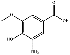 3-氨基-4-羟基-5-甲氧基苯甲酸 结构式