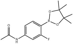 N-(3-fluoro-4-(4,4,5,5-tetramethyl-1,3,2-dioxaborolan-2-yl)phenyl)acetamide Struktur