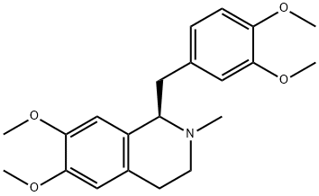 (1R)-1-[(3,4-ジメトキシフェニル)メチル]-6,7-ジメトキシ-2-メチル-1,2,3,4-テトラヒドロイソキノリン 化学構造式