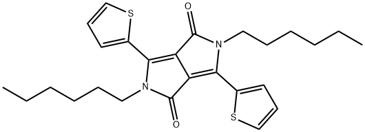 2,5-二己基-3,6-二(噻吩-2-基)吡咯并[3,4-C]吡咯-1,4(2H,5H)-二酮, 852435-01-9, 结构式