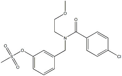 3-{[1-(4-chlorophenyl)-N-(2-methoxyethyl)formamido]methyl}phenyl methanesulfonate Structure