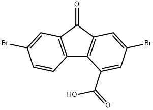 9H-Fluorene-4-carboxylic acid, 2,7-dibromo-9-oxo Structure