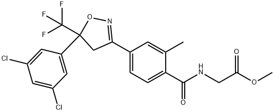 methyl (4-(5-(3,5-dichlorophenyl)-5-(trifluoromethyl)-4,5-dihydroisoxazol-3-yl)-2-methylbenzoyl)glycinate Struktur