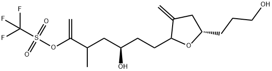 (5R)-5-hydroxy-7-((5S)-5-(3-hydroxypropyl)-3-methylenetetrahydrofuran-2-yl)-3-methylhept-1-en-2-yl trifluoromethanesulfonate Structure