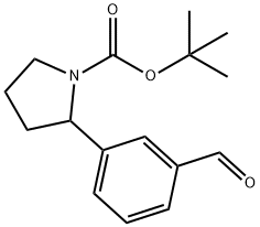 tert-butyl 2-(3-formylphenyl)pyrrolidine-1-carboxylate Struktur