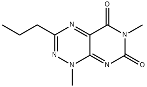 1,6-Dimethyl-3-propylpyrimido[5,4-e]-1,2,4-triazine-5,7(1H,6H)-dione 化学構造式