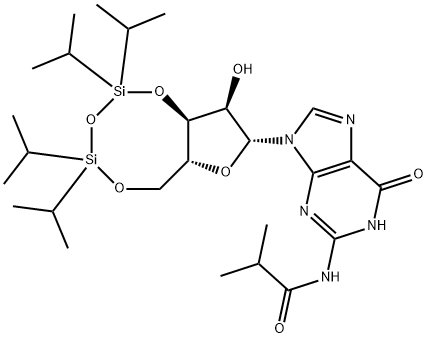 N2-Isobutyryl-3',5'-O-(1,1,3,3-tetraisopropyl-1,3-disiloxanediyl)guanosine Structure