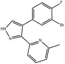 2-(4-(3-bromo-4-fluorophenyl)-1H-pyrazol-3-yl)-6-methylpyridine Structure