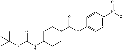 1-Piperidinecarboxylic acid, 4-[[(1,1-dimethylethoxy)carbonyl]amino]-, 4-nitrophenyl ester,880093-89-0,结构式
