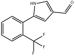 5-(2-三氟甲基苯基)-1H-吡咯-3-甲醛, 881674-60-8, 结构式