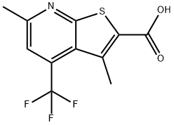3,6-二甲基-4-(三氟甲基)噻吩并[2,3-B]吡啶-2-羧酸 结构式