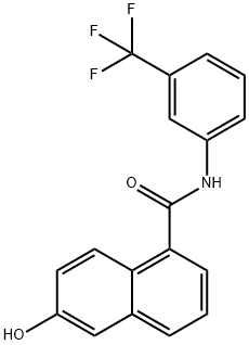 6-hydroxy-naphthalene-1-carboxylic acid (3-trifluoromethyl-phenyl)-amide,890129-97-2,结构式