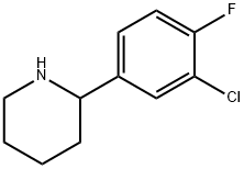 2-(3-chloro-4-fluorophenyl)piperidine 结构式