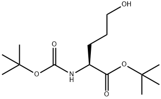 (S)-tert-butyl 2-((tert-butoxycarbonyl)amino)-5-hydroxypentanoate, 90194-99-3, 结构式