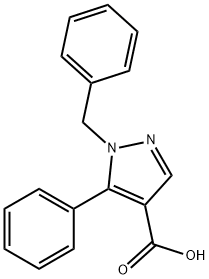 1-Benzyl-5-phenyl-1H-pyrazole-4-carboxylic Acid 结构式