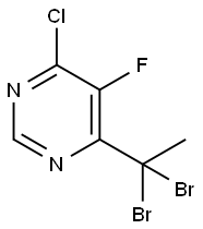 Pyrimidine, 4-chloro-6-(1,1-dibromoethyl)-5-fluoro- Structure