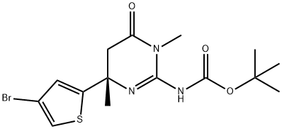tert-Butyl (S,Z)-(4-(4-bromothiophen-2-yl)-1,4-dimethyl-6-oxotetrahydropyrimidin-2(1H)-ylidene)carbamate Structure