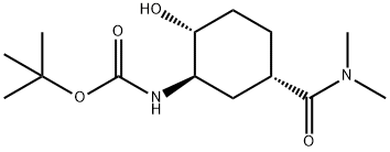 N-[(1R,2R,5S)-5-(ジメチルカルバモイル)-2-ヒドロキシシクロヘキシル]カルバミン酸TERT-ブチル 化学構造式