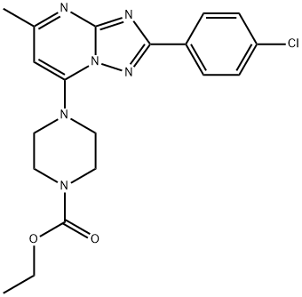 4-[2-(4-氯苯基)-5-甲基-[1,2,4]三唑并[1,5-A]嘧啶-7-基]哌嗪-1-甲酸乙酯, 931728-33-5, 结构式